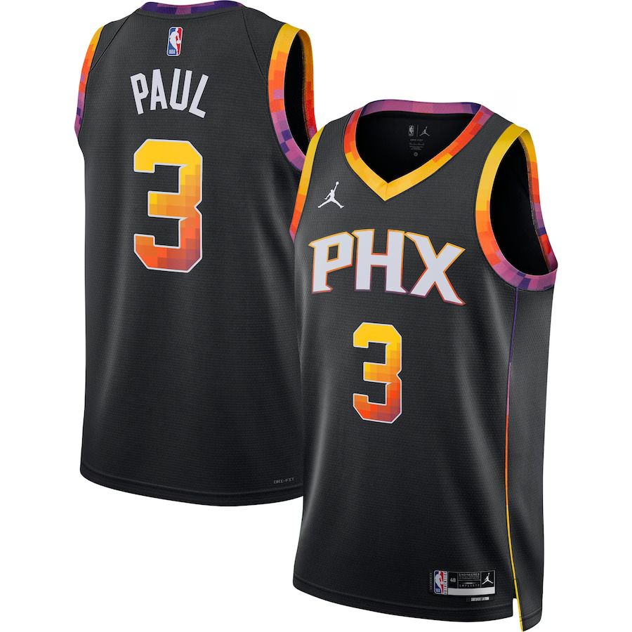 Men Phoenix Suns 3 Chris Paul Jordan Brand Black 2022-23 Statement Edition Swingman NBA Jersey